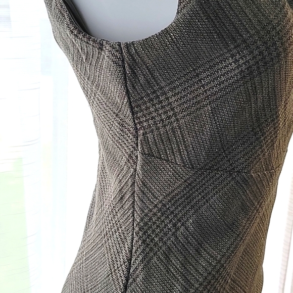 City Goddess London NWT New Sheath Dress Grey Plaid Sparkle Size 6 Wool - Picture 4 of 16